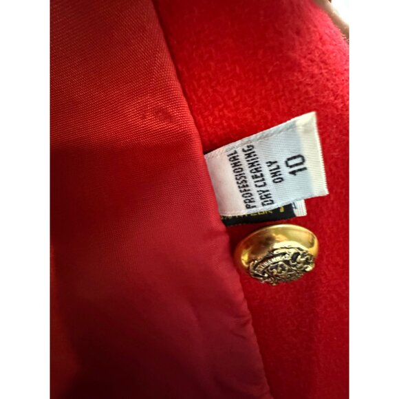 Rothschild Girl's Red Wool Blend Coat With Faux Fur Trim Size 10 - Picture 8 of 9